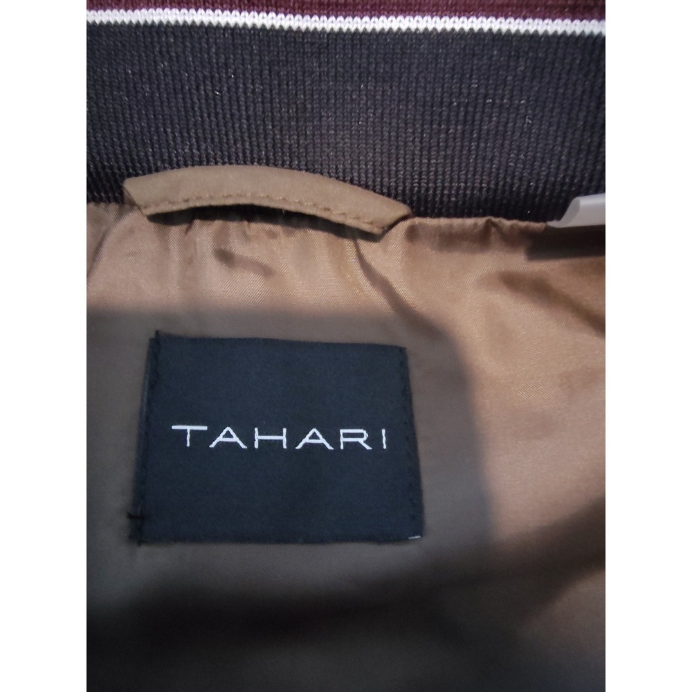 Tahari Womens Quilted Puffer Vest Brown SnapFront Stand Collar Sleeveless Jacket - Picture 3 of 5